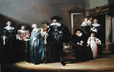 Porträt der Familie Twent in einem Innenraum, 1633